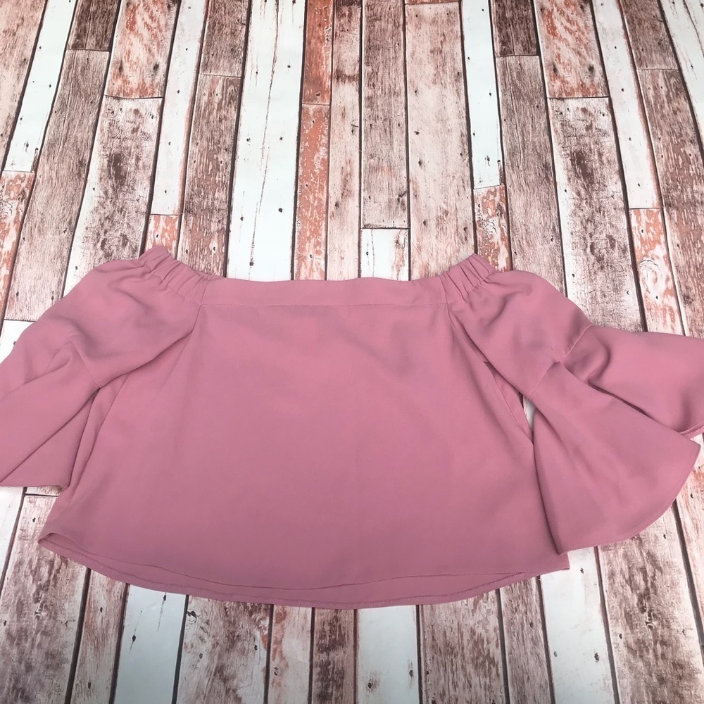 TopShop Blush Off Shoulder Top - Picture 3 of 8